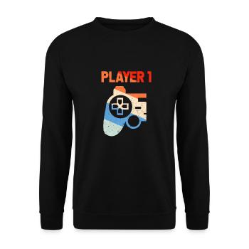 Player 1 Gamer Partner Couple Amour Jeux De Jeu Geschen - Sweat-shirt Unisexe - noir - Devant - Alina (178cm) & Michal (187cm)