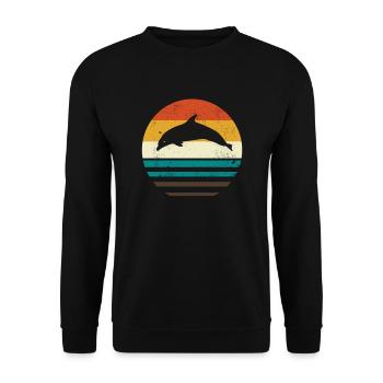dolphin - Unisex Sweatshirt - black - Front - Alina (178cm) & Michal (187cm)
