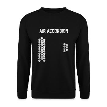 Akkordeon Handorgel Ziehharmonika Musik Geschenk - Unisex Pullover - Schwarz - Vorne - Alina (178cm) & Michal (187cm)