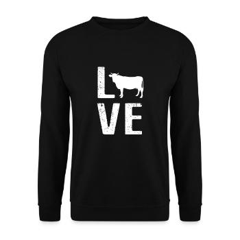 Kuh - Unisex Pullover - Schwarz - Vorne - Alina (178cm) & Michal (187cm)