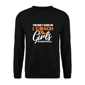 Basketball Trainer Coach Basketballer Geschenk - Unisex Pullover - Schwarz - Vorne - Alina (178cm) & Michal (187cm)