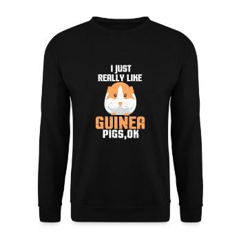 Meerschweinchen - Unisex Pullover - Schwarz - Vorne - Alina (178cm) & Michal (187cm)