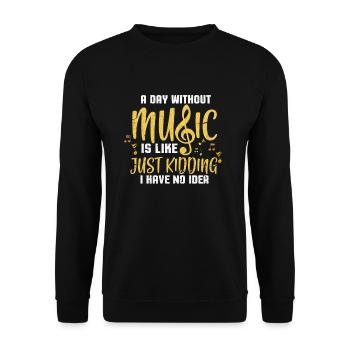 Note de musique Instrument Musicien Notes de musique cadeau - Sweat-shirt Unisexe - noir - Devant - Alina (178cm) & Michal (187cm)