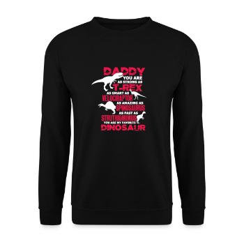Vater Dinosaurier - Unisex Pullover - Schwarz - Vorne - Alina (178cm) & Michal (187cm)