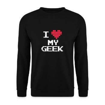 Geek Amour - Sweat-shirt Unisexe - noir - Devant - Alina (178cm) & Michal (187cm)