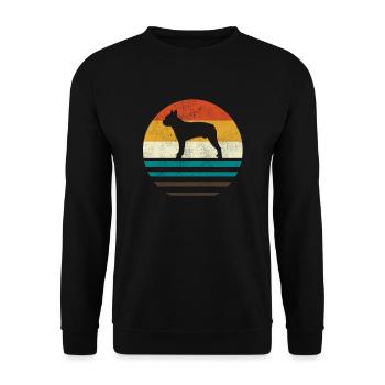 Boston Terrier - Unisex Pullover - Schwarz - Vorne - Alina (178cm) & Michal (187cm)