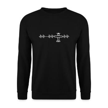 Avion battement de cœur - Sweat-shirt Unisexe - noir - Devant - Alina (178cm) & Michal (187cm)