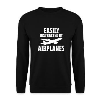 Airplane - Unisex Sweatshirt - black - Front - Alina (178cm) & Michal (187cm)
