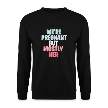 Cadeau de grossesse bébé bébé enceinte - Sweat-shirt Unisexe - noir - Devant - Alina (178cm) & Michal (187cm)