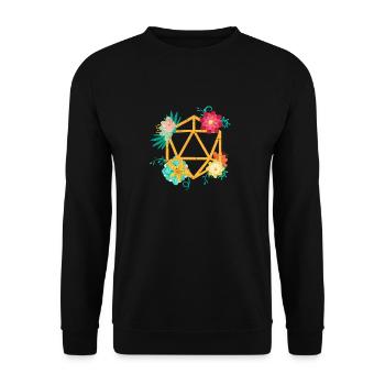 D20 Dice Fantasy Gaming Gamer Dungeon Gift - Unisex Sweatshirt - black - Front - Alina (178cm) & Michal (187cm)
