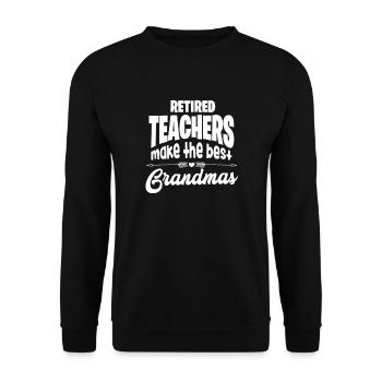 Grand-mère Enseignant Grand-mère Pensionné Cadeau - Sweat-shirt Unisexe - noir - Devant - Alina (178cm) & Michal (187cm)