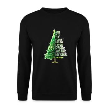 Wald - Unisex Pullover - Schwarz - Vorne - Alina (178cm) & Michal (187cm)