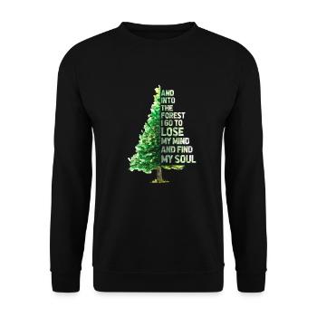 Forest Camping Tree Fir Nature Gift - Unisex Sweatshirt - black - Front - Alina (178cm) & Michal (187cm)