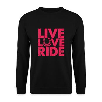 Reiterin - Unisex Pullover - Schwarz - Vorne - Alina (178cm) & Michal (187cm)