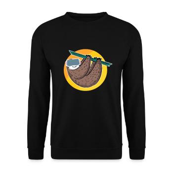 Virtual Reality VR Brille Gamer Faultier Geschenk - Unisex Pullover - Schwarz - Vorne - Alina (178cm) & Michal (187cm)