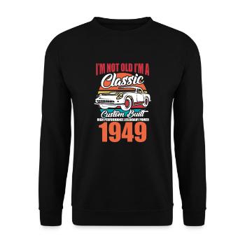 1949 - Unisex Pullover - Schwarz - Vorne - Alina (178cm) & Michal (187cm)