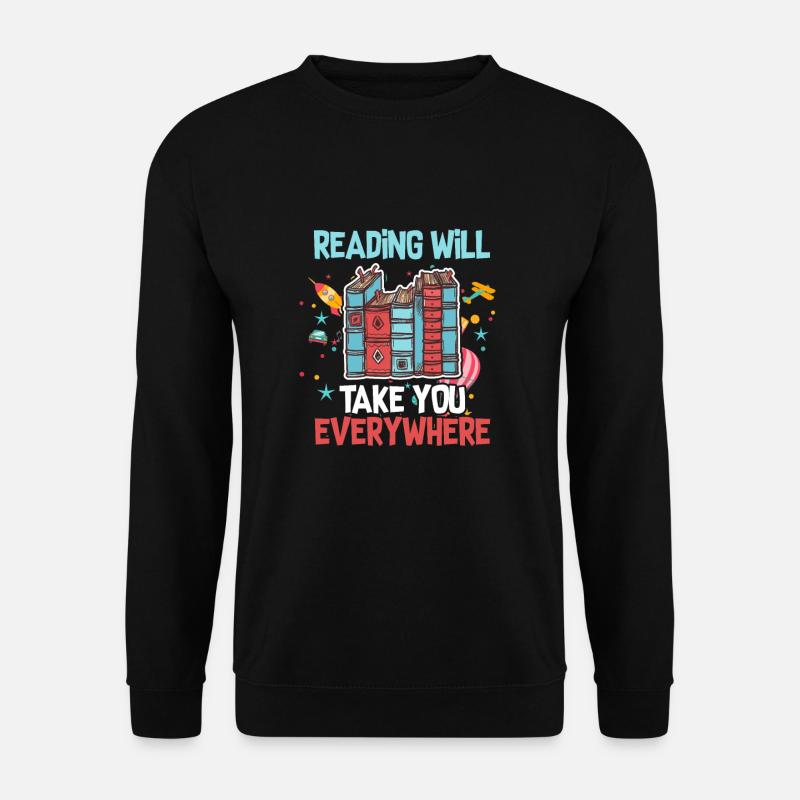 Lesen Leseratte Buch Bücher Bibliothek Geschenk - Unisex Pullover - Schwarz