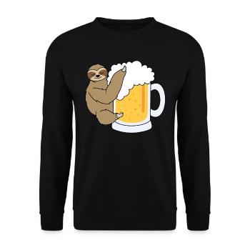 Paresseux avec de la bière - Sweat-shirt Unisexe - noir - Devant - Alina (178cm) & Michal (187cm)