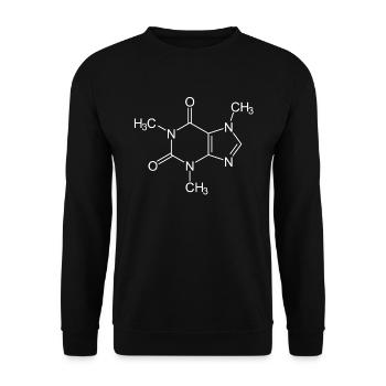 Caffeine Molecule Addicted Coffee Lovers - Unisex Sweatshirt - black - Front - Alina (178cm) & Michal (187cm)
