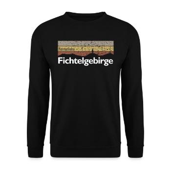 Fichtelgebirge Heimatliebe Fichtelshirt Schneeberg - Unisex Pullover - Schwarz - Vorne - Alina (178cm) & Michal (187cm)