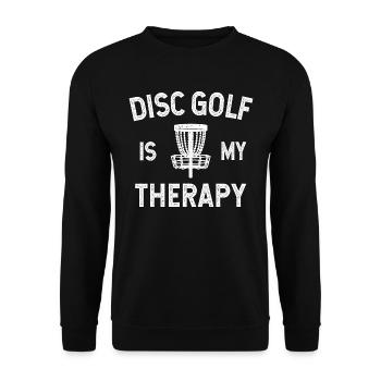 Disc Golf is my Therapy Disc Golf Disc Golf Player - Unisex Sweatshirt - black - Front - Alina (178cm) & Michal (187cm)