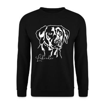 LABRADOR RETRIEVER Dogs Dog Labbi Wilsigns - Unisex Sweatshirt - black - Front - Alina (178cm) & Michal (187cm)
