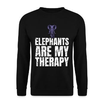 Les éléphants sont mon ami animal éléphant de thérapie - Sweat-shirt Unisexe - noir - Devant - Alina (178cm) & Michal (187cm)