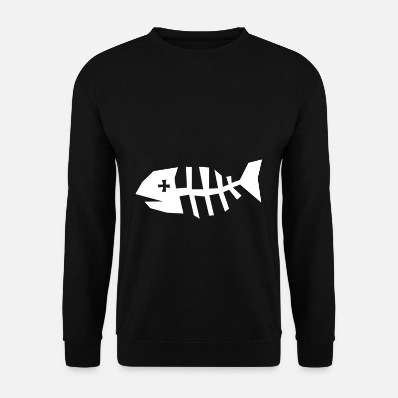 Fisch Knochen Skelett - Unisex Pullover - Schwarz
