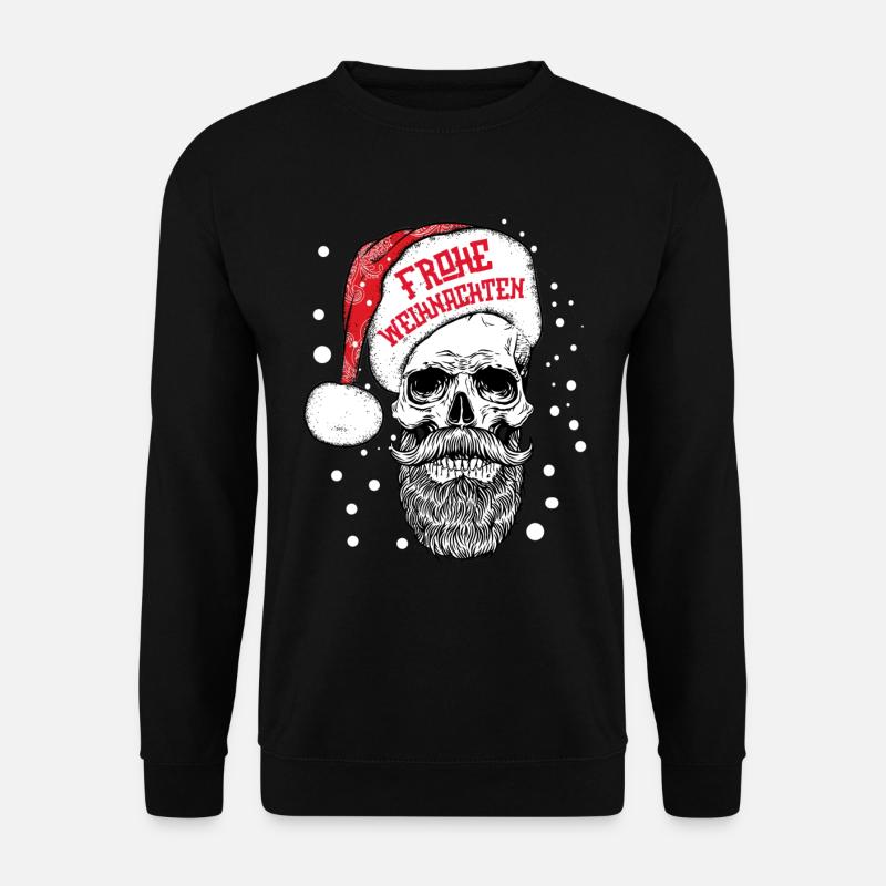 FROHE WEIHNACHTEN-SKULL-TOTENKOPF - Unisex Pullover - Schwarz