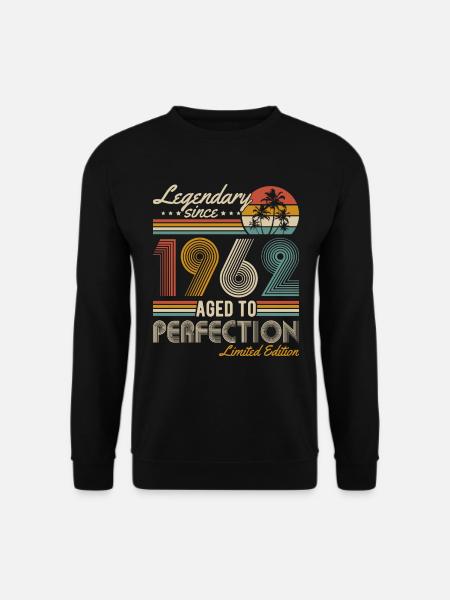 1962 Vintage Jahrgang Geburtstag Retro Geschenk - Unisex Pullover - Schwarz
