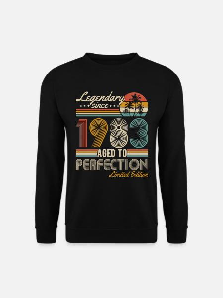 1983 Vintage Jahrgang Geburtstag Retro Geschenk - Unisex Pullover - Schwarz