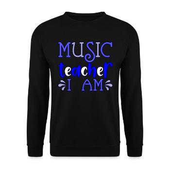 Musiklehrer Ich bin - Unisex Pullover - Schwarz - Vorne - Alina (178cm) & Michal (187cm)