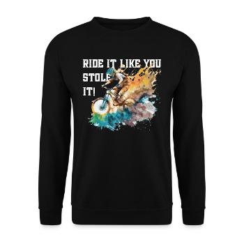 Mountainbike - Roulez comme si vous l’aviez volé - VTT Fun - Sweat-shirt Unisexe - noir - Devant - Alina (178cm) & Michal (187cm)