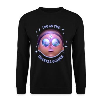Rick & Morty Crystal Guides Morty Kopf - Unisex Pullover - Schwarz - Vorne - Alina (178cm) & Michal (187cm)