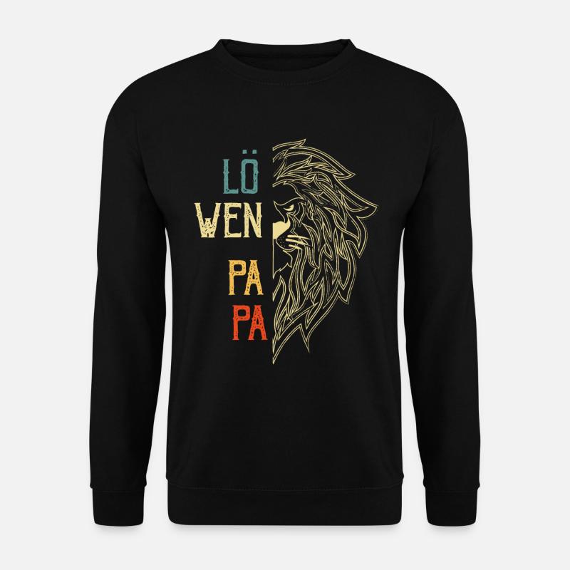 löwen Papa Vatertagsgeschenk Vatertag - Unisex Pullover - Schwarz