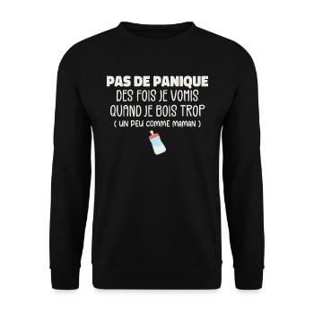 Bébé Cadeau Je Bois Comme Maman Humour Cadeau - Sweat-shirt Unisexe - noir - Devant - Alina (178cm) & Michal (187cm)