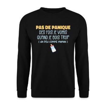 Bébé Cadeau Je Bois Comme Maman Humour Cadeau - Sweat-shirt Unisexe - noir - Devant - Alina (178cm) & Michal (187cm)