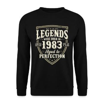 Les légendes sont nées en 1983 - Sweat-shirt Unisexe - noir - Devant - Alina (178cm) & Michal (187cm)