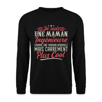 I'm an engineer mom, downright cool - Unisex Sweatshirt - black - Front - Alina (178cm) & Michal (187cm)