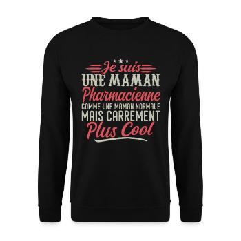 Ich bin Apotheker-Mama, ausgesprochen cool - Unisex Pullover - Schwarz - Vorne - Alina (178cm) & Michal (187cm)