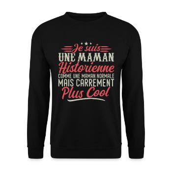 I'm a Historian mom, downright cool - Unisex Sweatshirt - black - Front - Alina (178cm) & Michal (187cm)