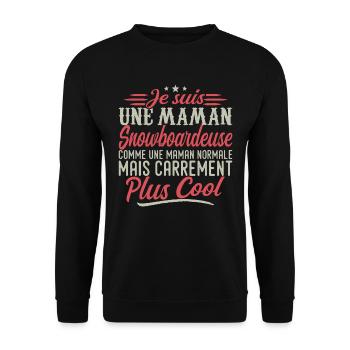 I'm a Snowboarder mom, downright cool - Unisex Sweatshirt - black - Front - Alina (178cm) & Michal (187cm)