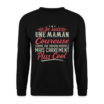Je suis une maman Coureuse, carrément cool - Sweat-shirt Unisexe - noir - Devant - Alina (178cm) & Michal (187cm)