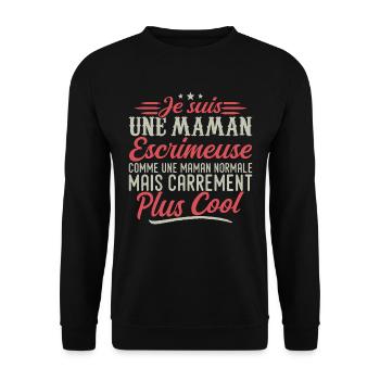 I'm a Fencer mom, downright cool - Unisex Sweatshirt - black - Front - Alina (178cm) & Michal (187cm)