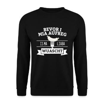 Bevor ich mich aufrege ist es mir lieber Wurscht - Unisex Pullover - Schwarz - Vorne - Alina (178cm) & Michal (187cm)