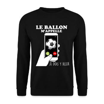 Le ballon m'appelle Foot match Humour Homme - Sweat-shirt Unisexe - noir - Devant - Alina (178cm) & Michal (187cm)