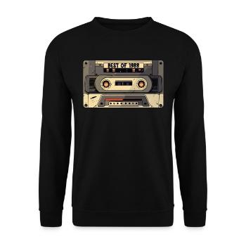 Das Beste von 1988 - Kassette 1988 - Geboren 1988 Geschenk - Unisex Pullover - Schwarz - Vorne - Alina (178cm) & Michal (187cm)