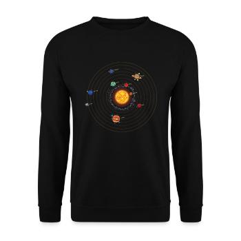 Espace Système Solaire Univers Planète - Sweat-shirt Unisexe - noir - Devant - Alina (178cm) & Michal (187cm)