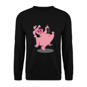 Cochon avec alcool de bière Sauf motif de fête - Sweat-shirt Unisexe - noir - Devant - Alina (178cm) & Michal (187cm)