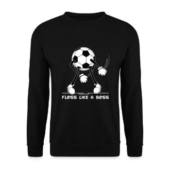 Zahnseiden Tanz Fußball Floss like a Boss - Unisex Pullover - Schwarz - Vorne - Alina (178cm) & Michal (187cm)